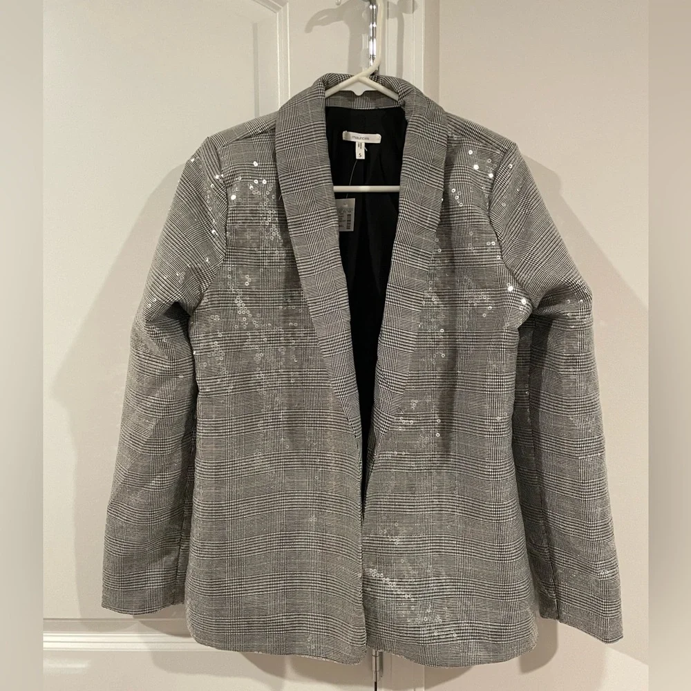 NWT Sequin Plaid Blazer. Perfect statement piece! - Picture 3 of 6